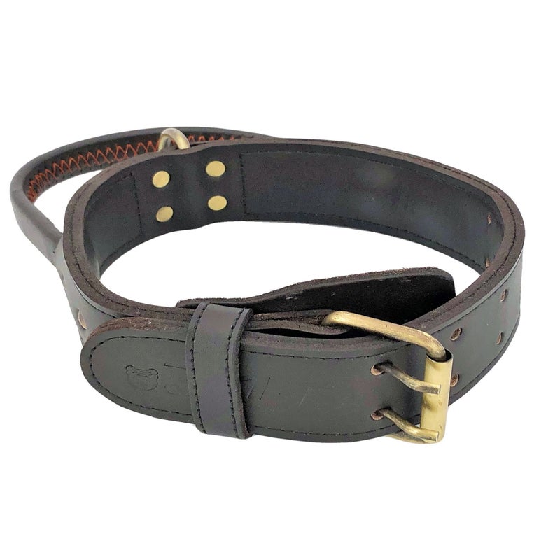 FDC Genuine Real Leather Dog Collar with Handle 1.6" Width Heavy Duty Medium and Large Pet (XL: Neck 16" - 20") - Image 3